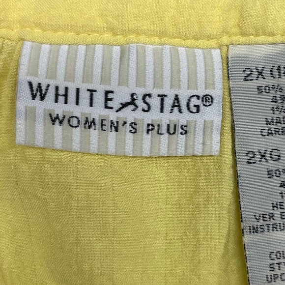Women’s White Stag Yellow 2X 18W/20W Blouse Top - Picture 11 of 15